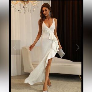 NWOT Faeriesty white sequin gown!! Stunning!! Wedding, shower, vow renewal,party